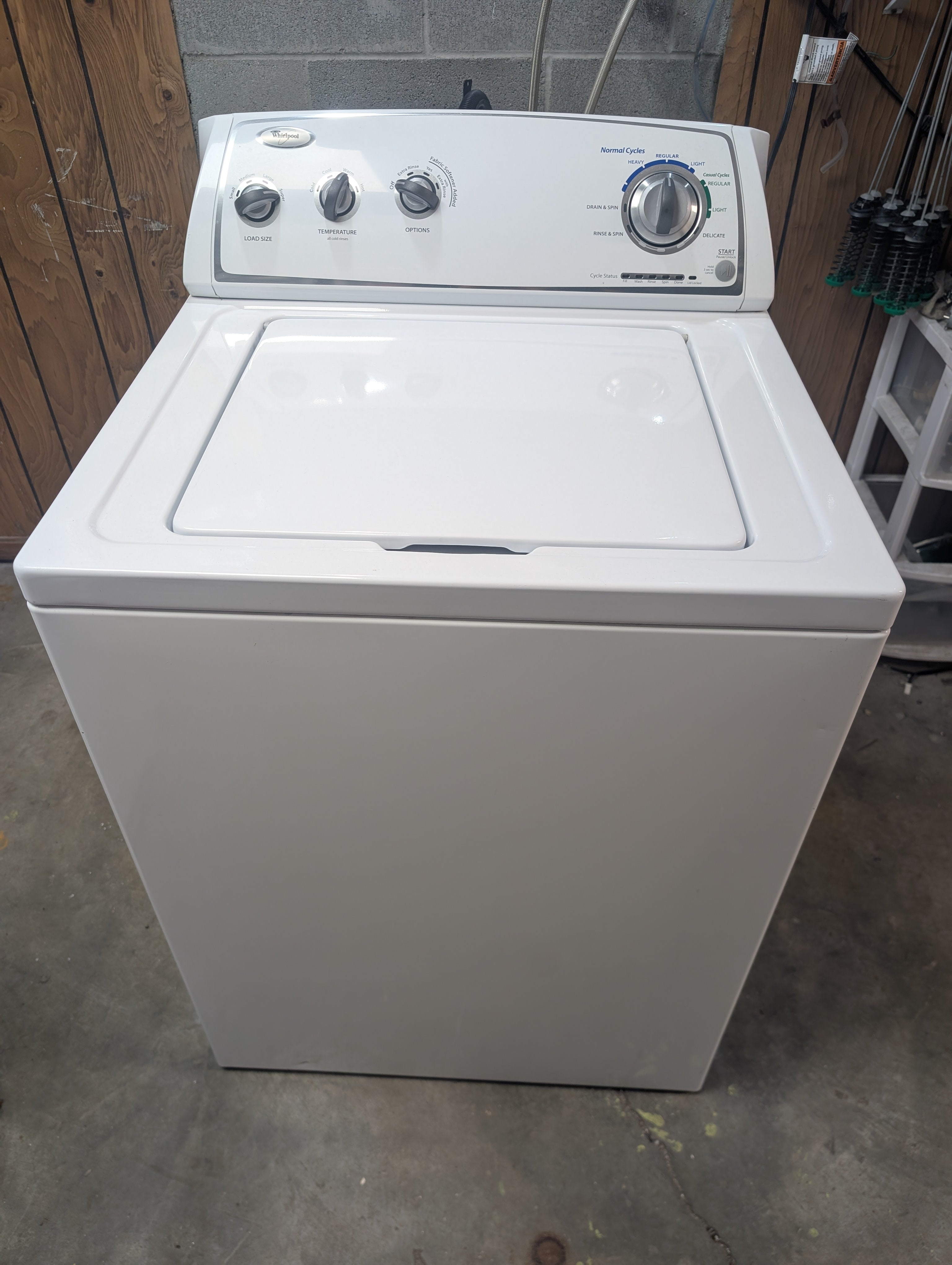 Used Whirlpool 3.5 cubic foot top load washer with agitator and 6.5 cubic ft Electric Dryer Set